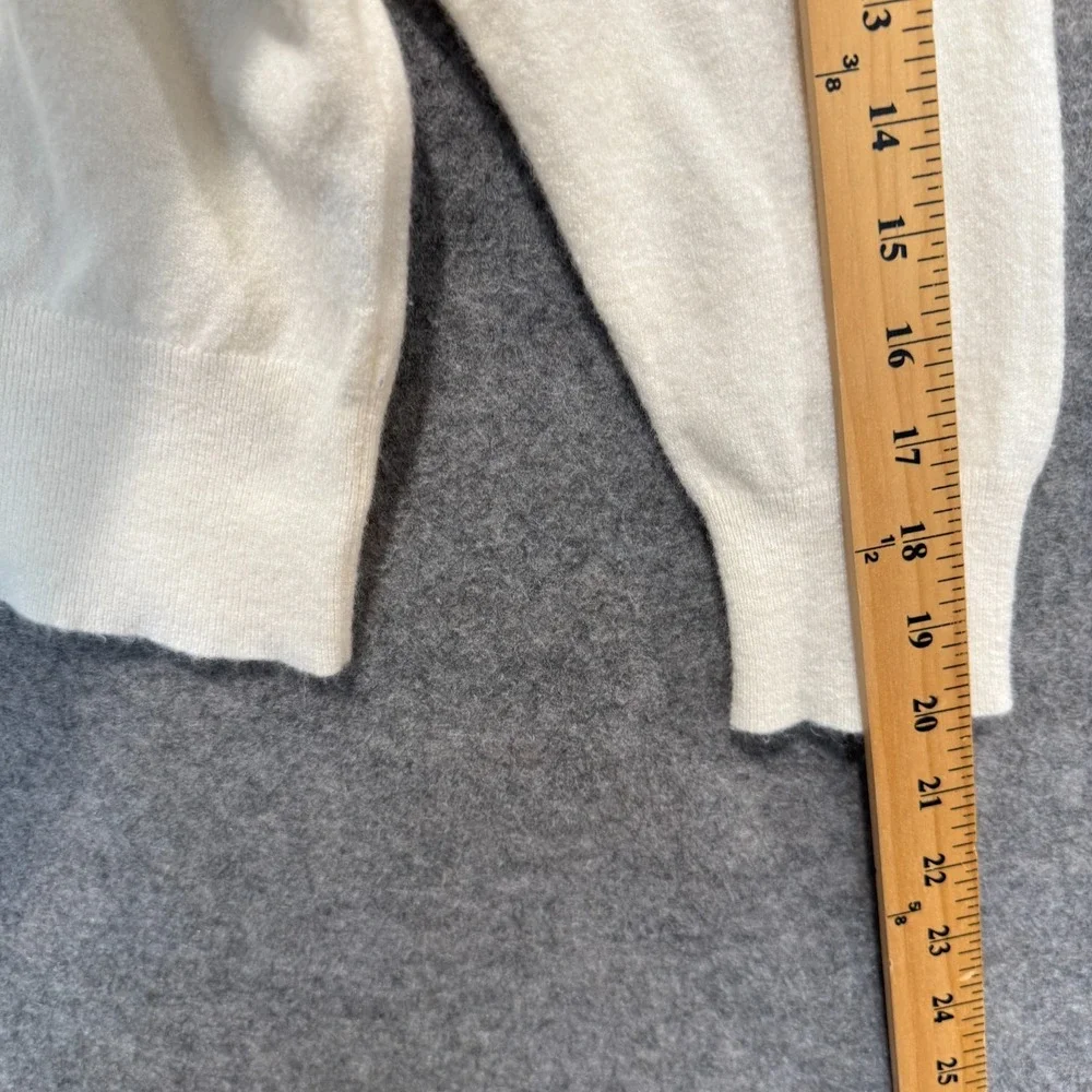 Jenni Kayne Cashmere Blend Oversized Tunic Sweater Womens XS Cream Knit Designer